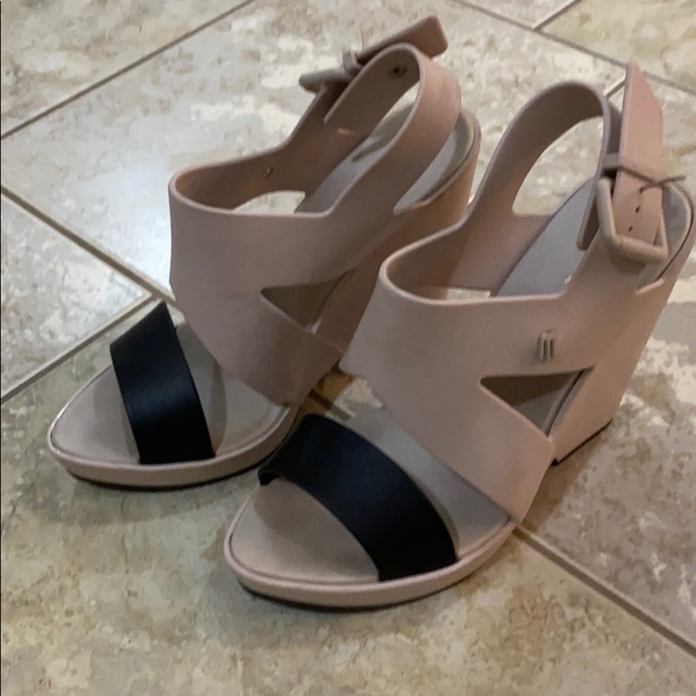 Nude wedge shoes size 7